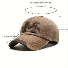Letter Embroidery Baseball Cap for Men's Outdoor Activities