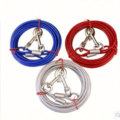 Durable Dog Tie Out Cable with Double Hooks - Steel Wire Dog Leash Cable