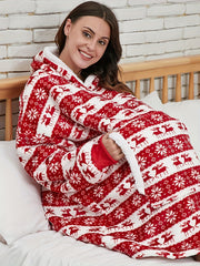 Women's Plus Size Christmas Nightgown Elk Snowflake Flanne...