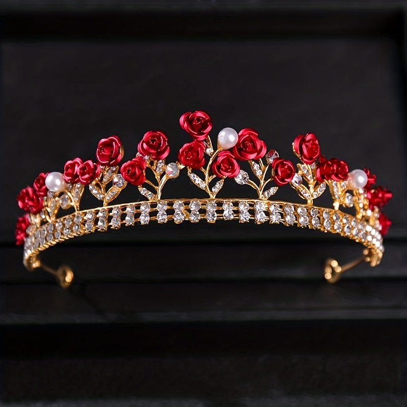 Red Rose Flowers Children s Crown For Girls