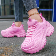 Women's Mesh Chunky Sneakers Lace Up Comfortable Outdoor Shoes