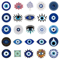 50pcs Evil Eye Doodle Waterproof Stickers for Laptop Water Bottles Travel Case