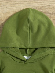 2pcs Baby Boys Casual Hooded Sweatshirt & Pants Set