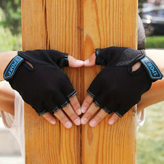 Kids' Half Finger Sports Gloves for Ages 5-12