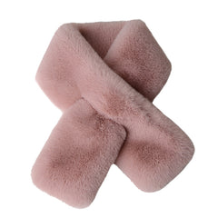 Rabbit Fur Scarf Unisex Autumn Winter Plush Neckwear Thick Warm Double-sided