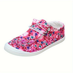 Pink Love Heart Pattern Flat Sports Sneakers Lightweight Comfortable Shoes