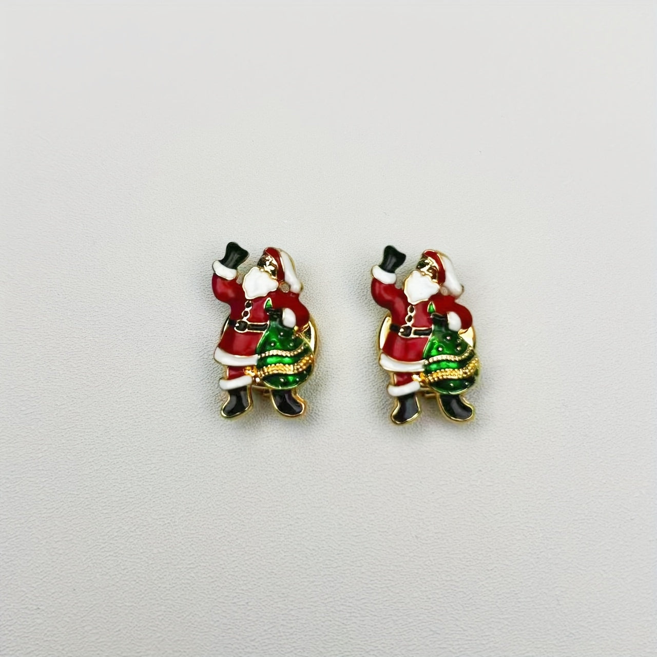 Stylish Santa Claus Shirts with Decorative Rhinestone Buttons