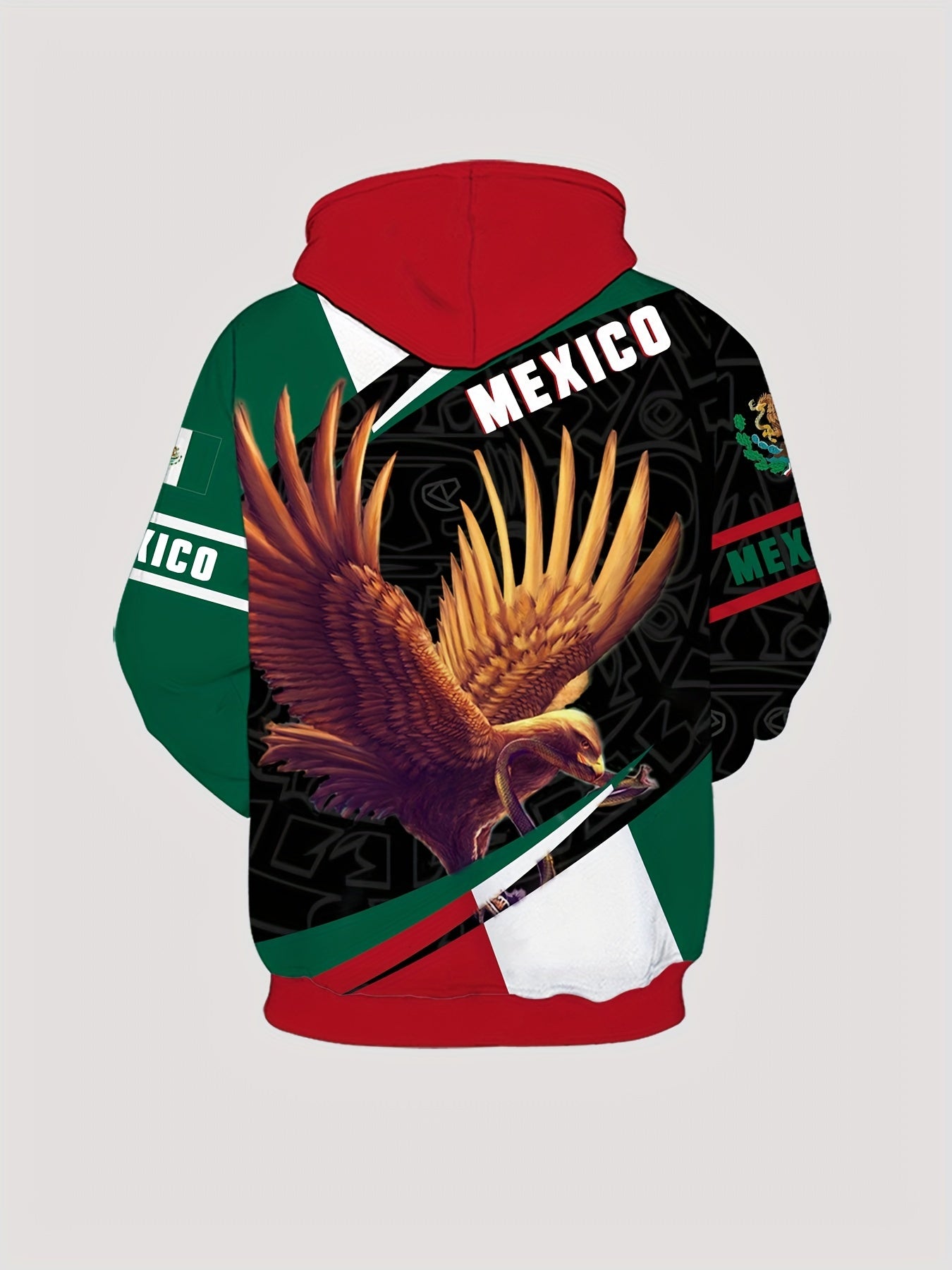 MEXICO Eagle Print Hoodies For Men Graphic Hoodie