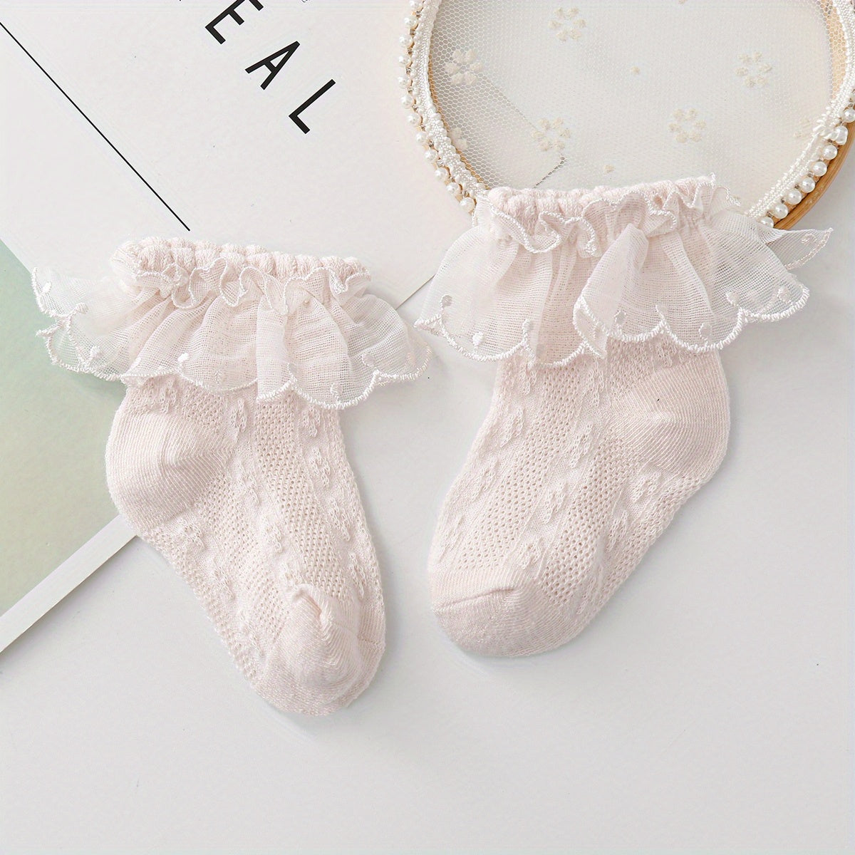 Water Drop Lace Mesh Socks for Toddler Baby Girls