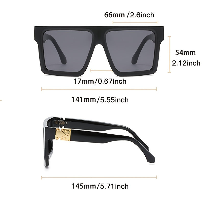 Retro Square Oversize Sunglasses UV Protection