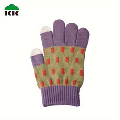 Kids Knitted Touch Screen Gloves for Spring Autumn Winter, Boys Girls Warm Glove