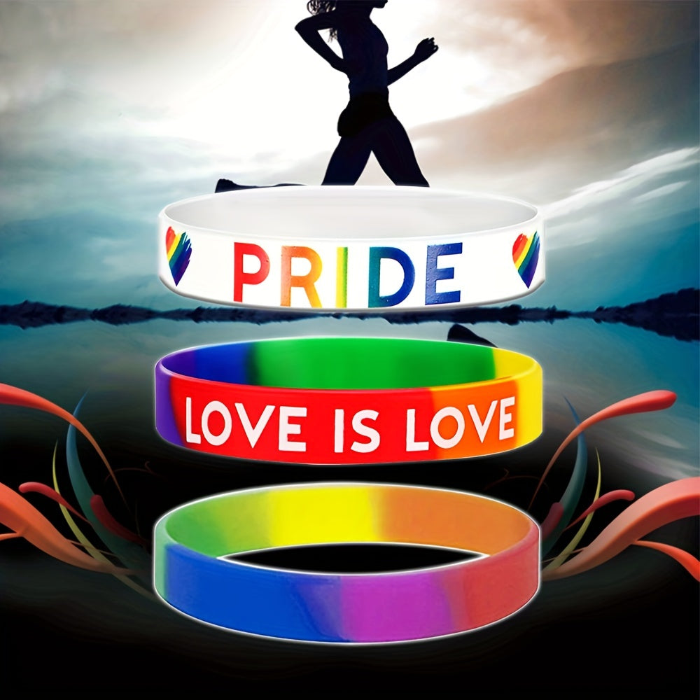 Love Is Love LGBTQ Rainbow Silicone Bracelet