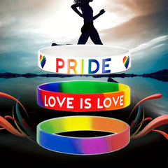 Love Is Love LGBTQ Rainbow Silicone Bracelet