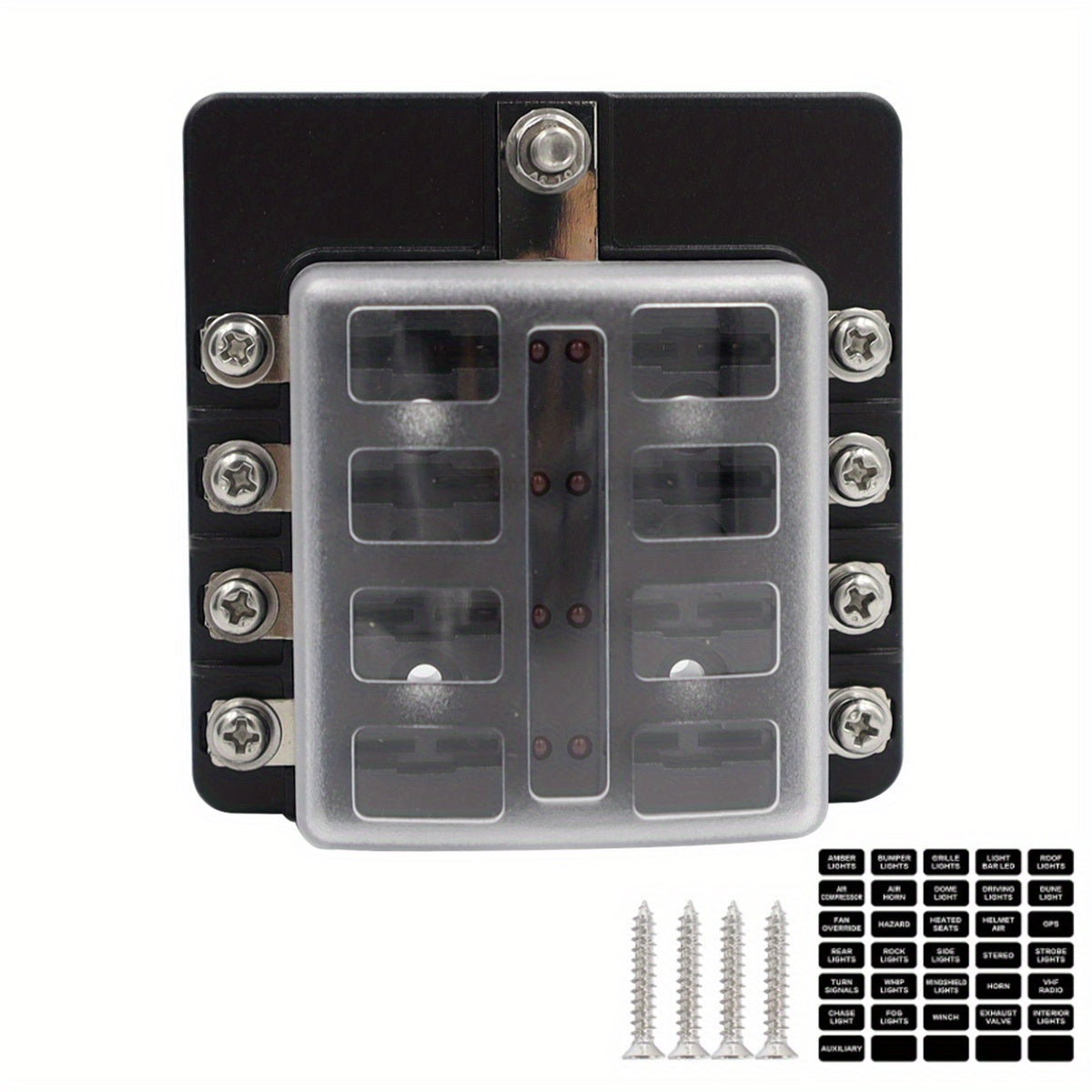 6 8 10 12 Way Fuse Box Holder LED Indicator Car Marine Caravan