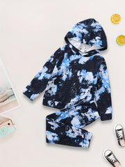 Boy's 2pcs Starry Night Hoodie & Sweatpants Set Spring Fall Outfit