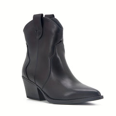 Western Ankle Boots Pointed Toe Slip On Shoes Women's