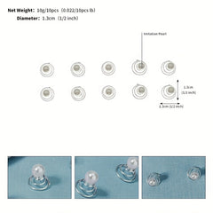 10pcs Faux Pearl Spiral Hair Ring Charm Bridal Hair Accessories