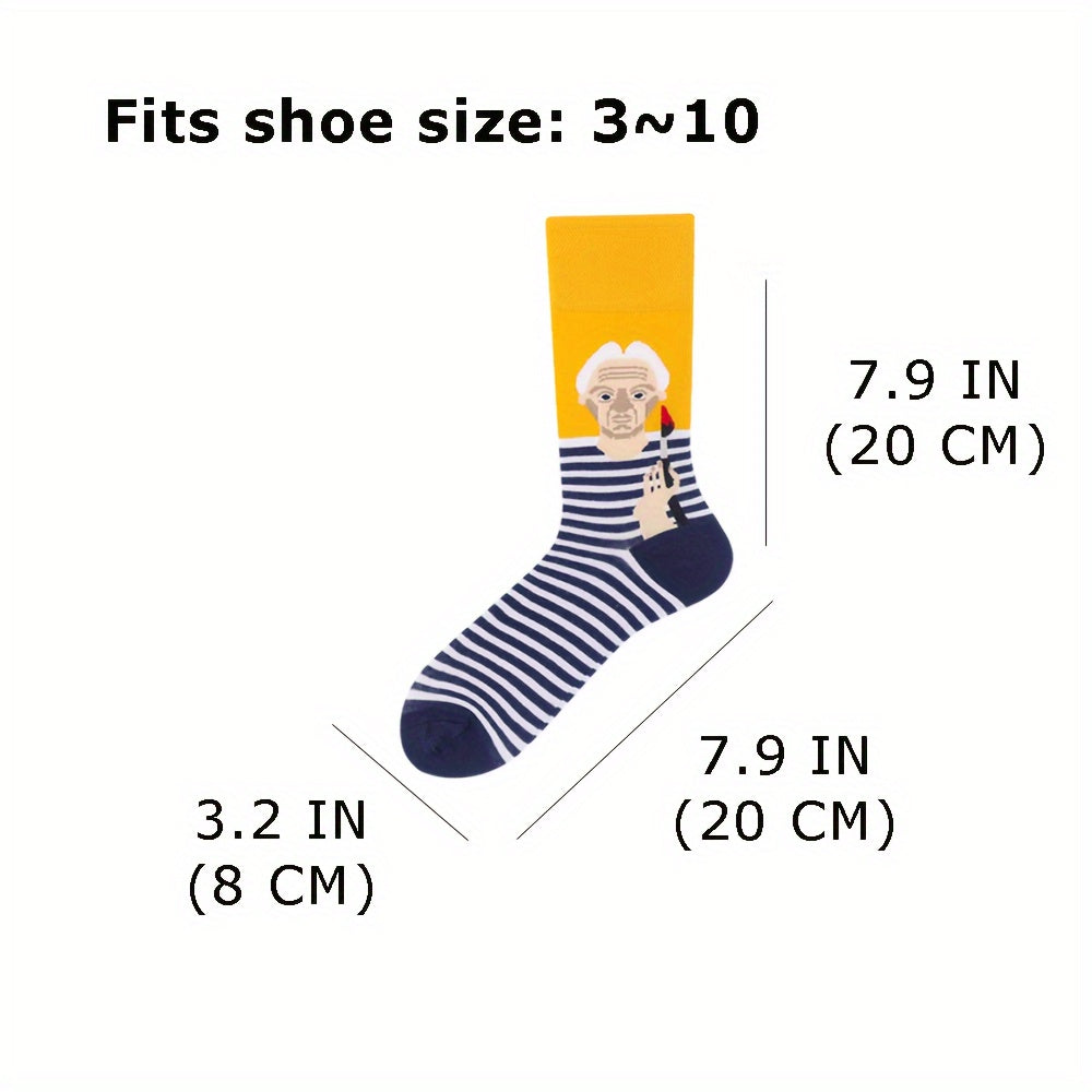 Asymmetrical Pattern Funny Socks Novelty Crew Socks For Men Women