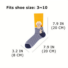 Asymmetrical Pattern Funny Socks Novelty Crew Socks For Men Women