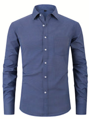 Men's Semi-Formal Dress Shirt with Chest Pocket