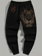 Men's Lion & Crown Graphic Sweatpants Casual Slightly Stretch Breathable Joggers