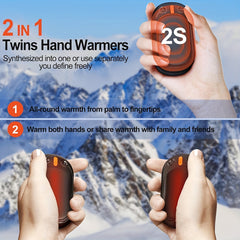 2pcs 4000mAh USB Hand Warmers for Outdoor Golf Camping Travel Christmas