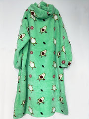 Avocado Flannel Fleece Hooded Blanket Women's Nightgown