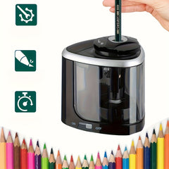 Electric Pencil Sharpener Auto Stop Safety Fast Sharpening AA Batteries