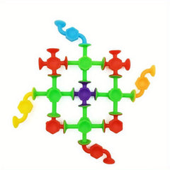 27pcs Kids' Silicone Suction Cup Toy Set Vibrant Soft Building Blocks