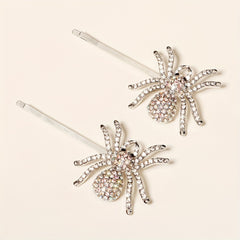 2pcs Rhinestone Spider Bobby Pin Bangs Clip Side Clip