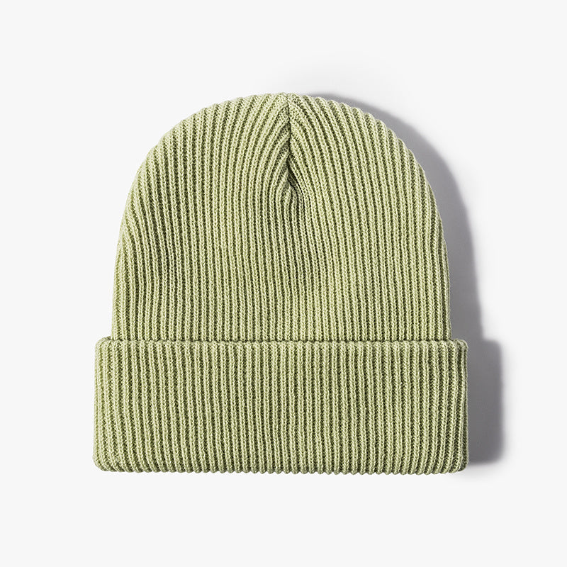 Solid Thermal Beanie Hat Youth Wool Hat Autumn Winter Outdoor Knit Cap