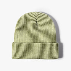 Solid Thermal Beanie Hat Youth Wool Hat Autumn Winter Outdoor Knit Cap