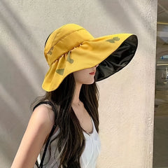 Butterfly Printed Ponytail Visor Hat UV Protection Sun Hat For Women
