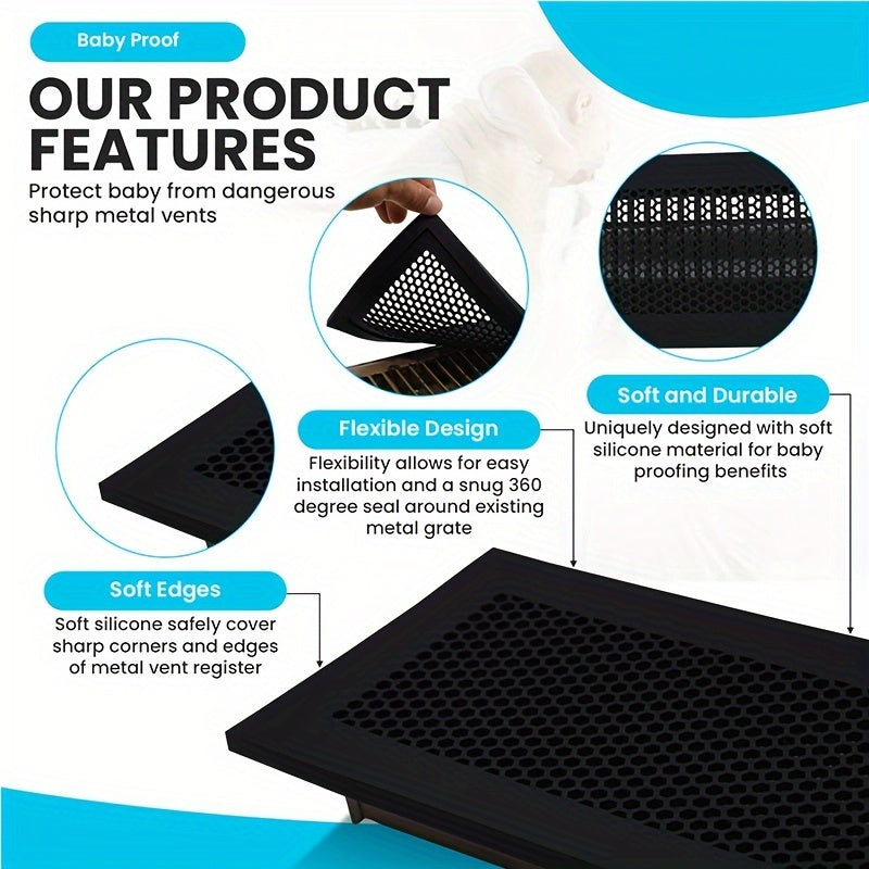2pcs Silicone Proof Floor Vent Cover Prevents Items & Creepy Crawlies