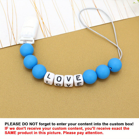 Personalised Baby Pacifier Holder Leash - Dummy Chain with Name