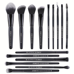 15pcs Makeup Brushes Set Natural Soft Synthetic Fiber Long Handle Cosmetics