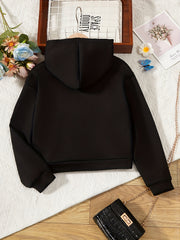 Girls Casual Butterfly Graphic Hoodie Long Sleeve Sweatshirt