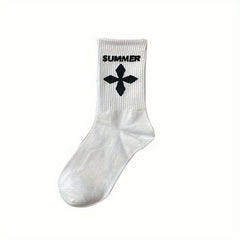 Men's Street Style Crew Socks Breathable Soft Casual Socks