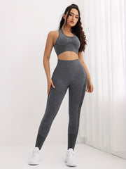 Slim Fit Yoga Set Crop Top & Seamless Fitness Pant Sports Suit