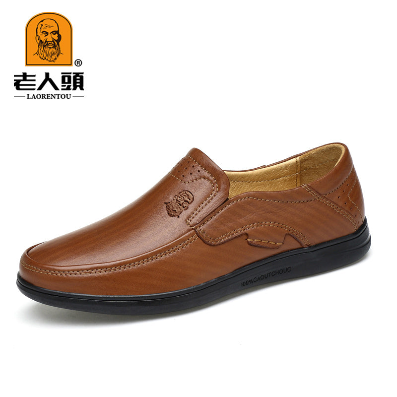 LAORENTOU Men's Leather Dress Shoes Comfy Durable Non Slip Flats