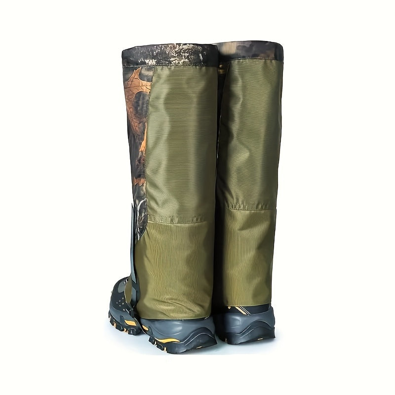 1Pair Waterproof Leg Gaiters for Outdoor Skiing & Hiking