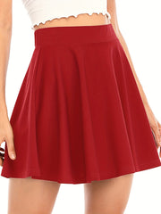 High Waist Mini Skater Skirt Women's Clothing