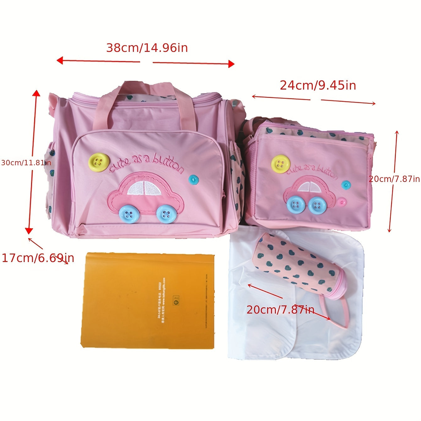 4pcs Mommy Bag Oxford Fabric Small Car Pattern