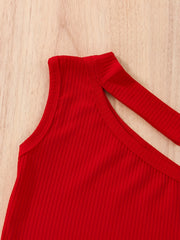 Girls Y2K Ribbed Top & Shorts Set for Summer Holiday Party