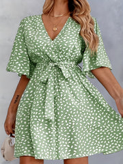 Boho Dress Women's Plus Allover Print Flare Sleeve Mini Dress