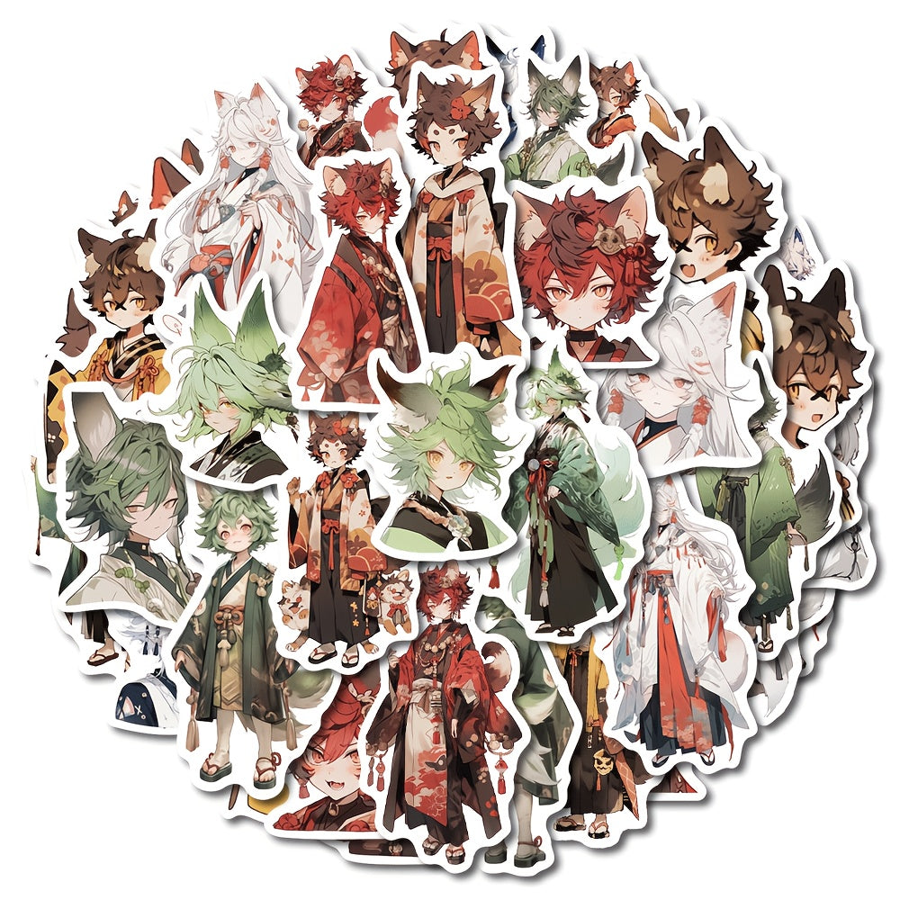 54pcs Beast Ear Youth Stickers for Mobile Phone Case Luggage Notebook Waterproof