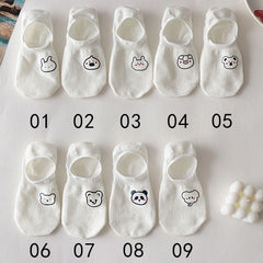 9 Pairs Cartoon Print Short Socks Soft Lightweight Ankle Women's Stockings