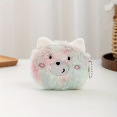 Kids Plush Bear Puppy Coin Purse For Girls Portable Storage Bag