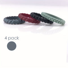 4 Pack Casual Silicone Rings for Women and Men