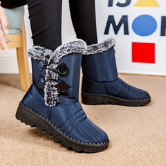 Womens Snow Boots Waterproof Fur Lined Ankle Booties Slip On Winter Shoes